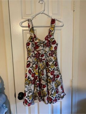Women/Juniors Floral Sundress with Red & Yellow Roses